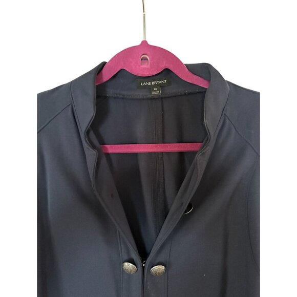 Lane Bryant Womens Jacket Navy Blue Size 20 Military Silver Buttons - Picture 2 of 2